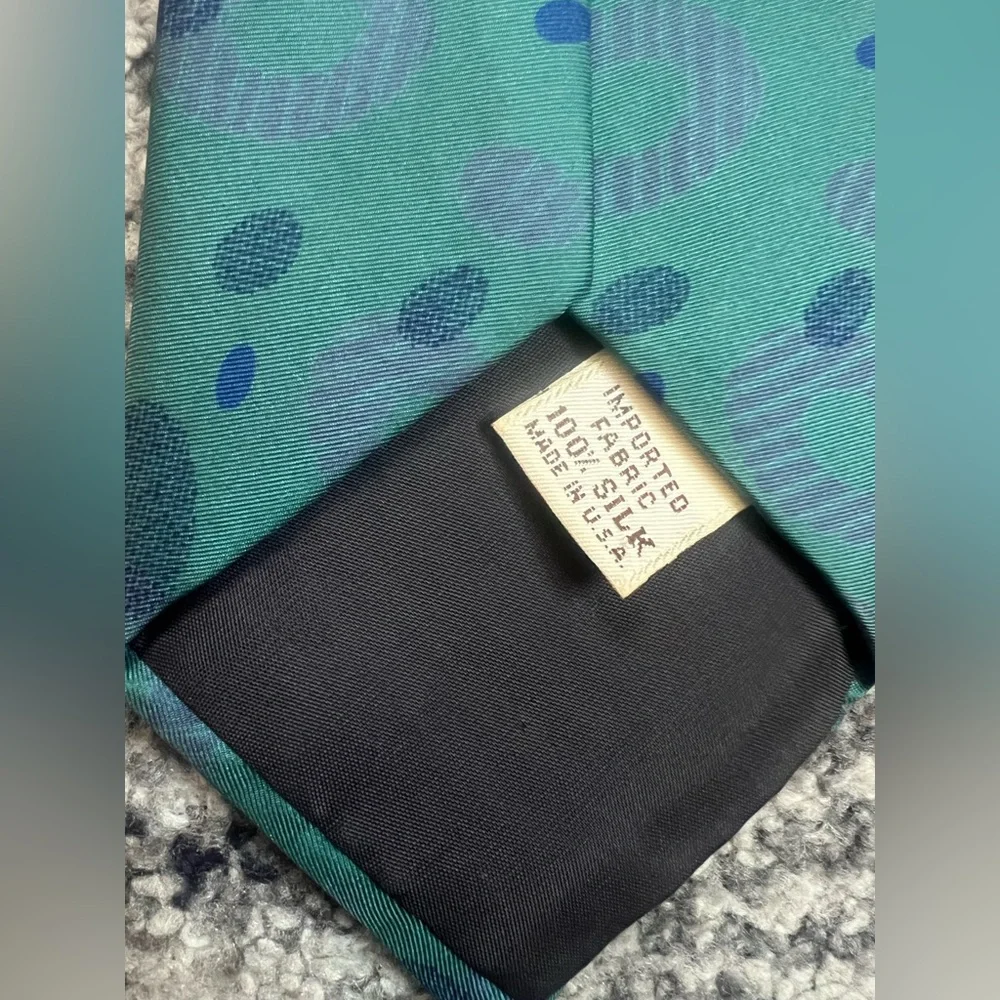 YSL Yves Saint Laurent Teal Silk Tie